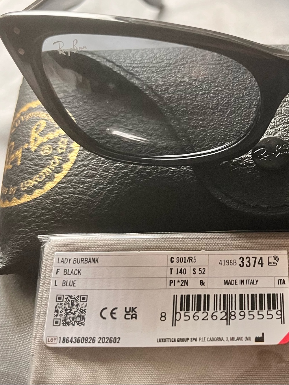 NWT Ray-Ban blue/black Lady Burbank Cat Eye Sunglasses 52mm - Picture 10 of 12